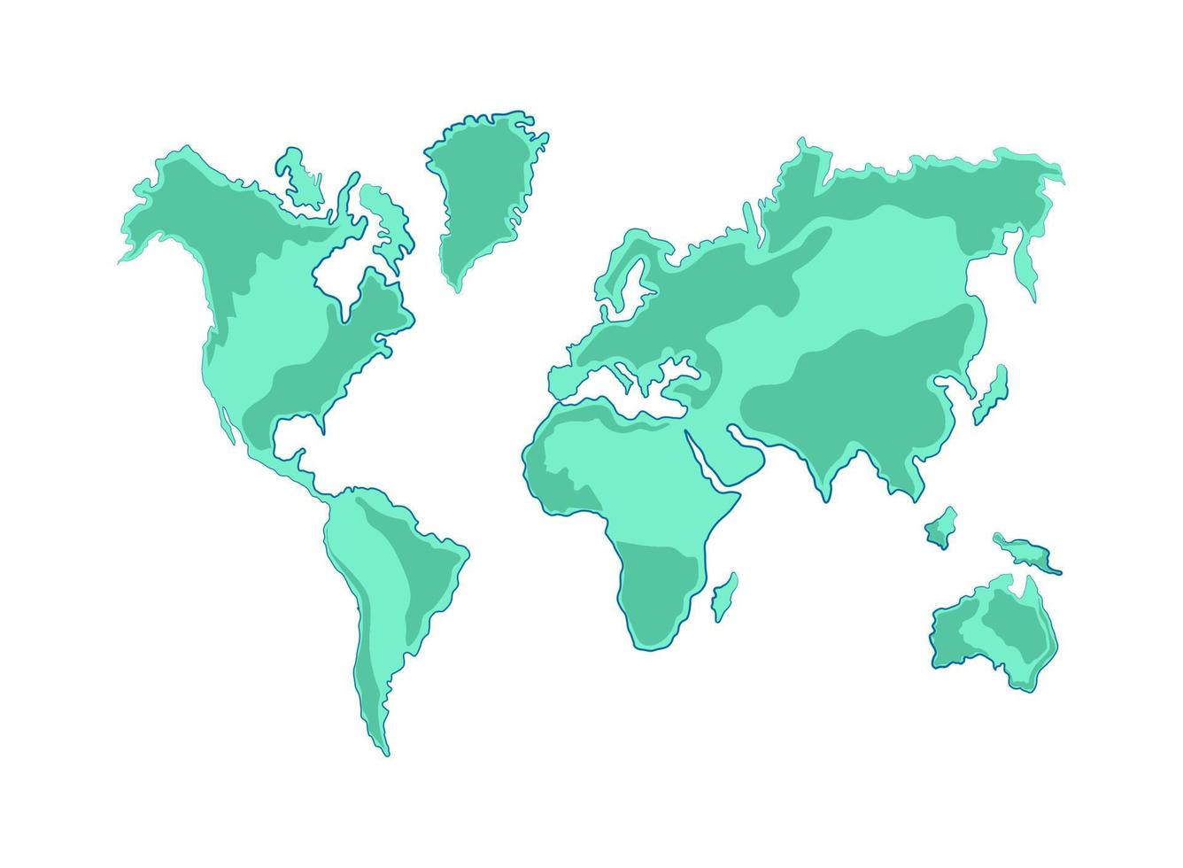 mapa del mundo verde vector