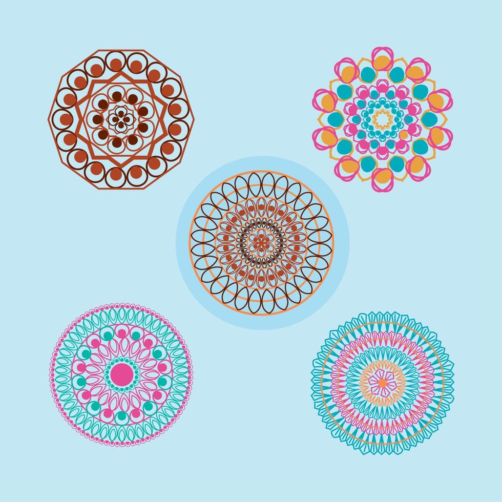 icon set of mandala vector