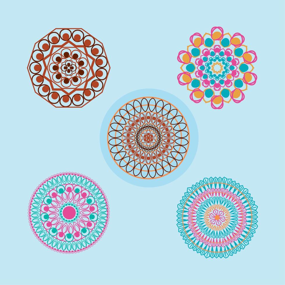 conjunto de iconos de mandala vector