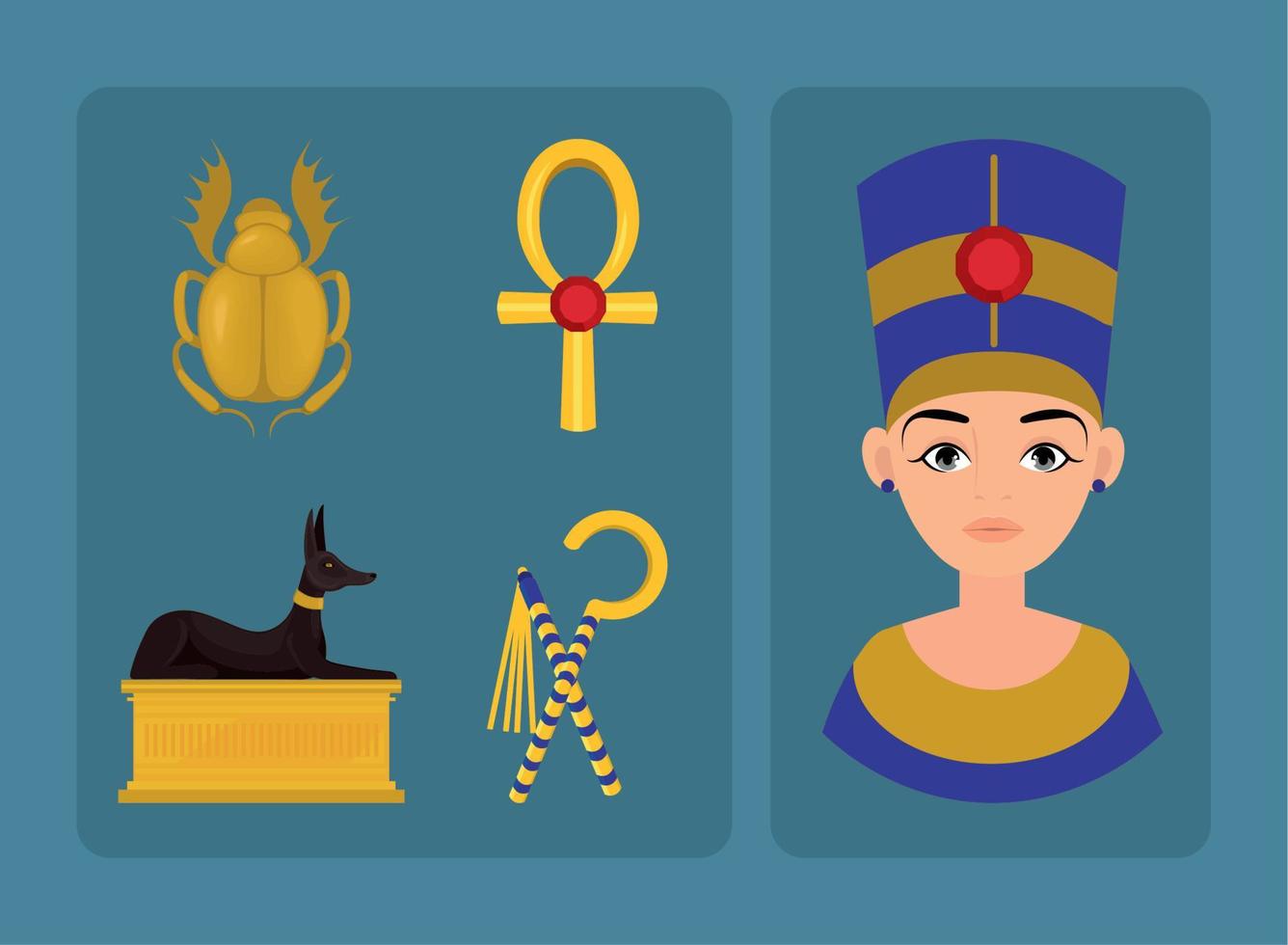 conjunto de iconos de egipto vector