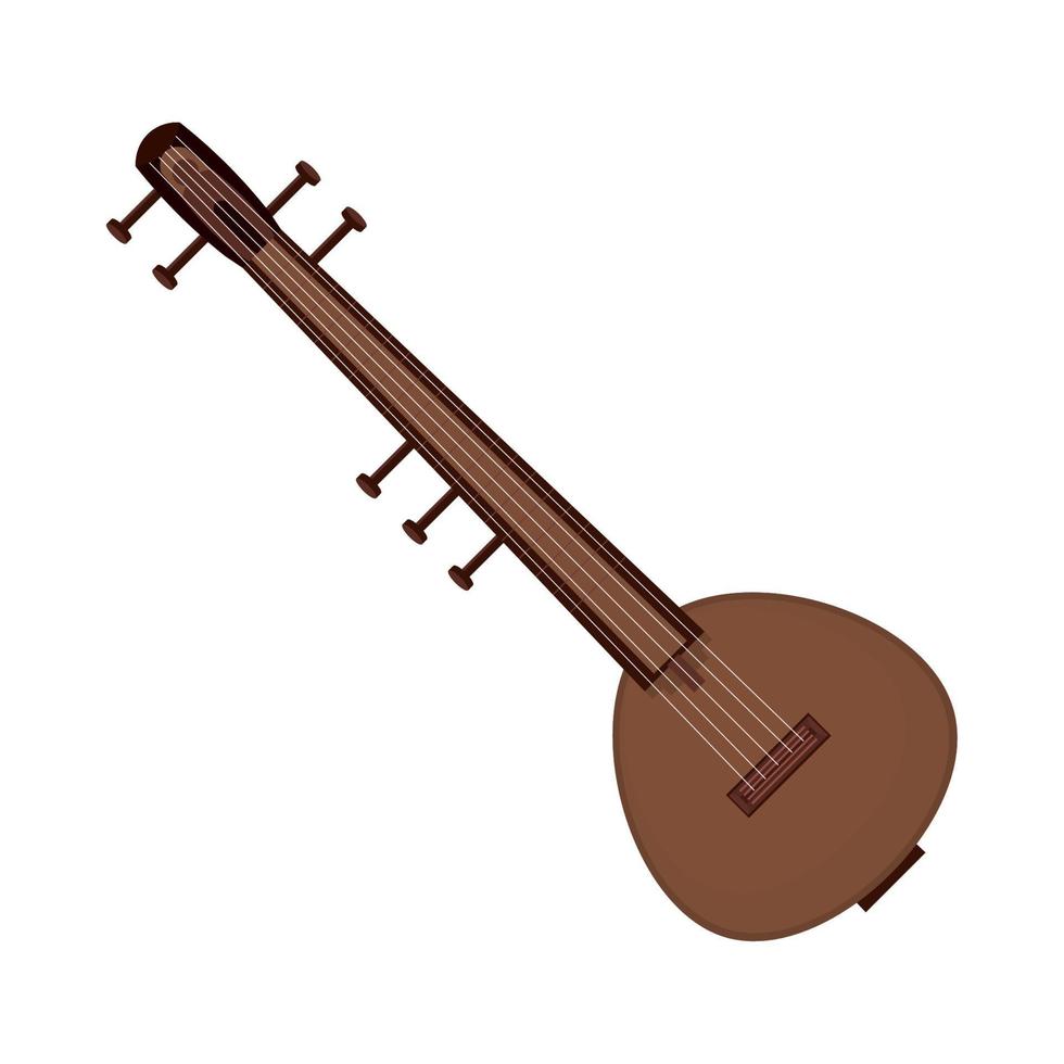 sitar musical instrument vector