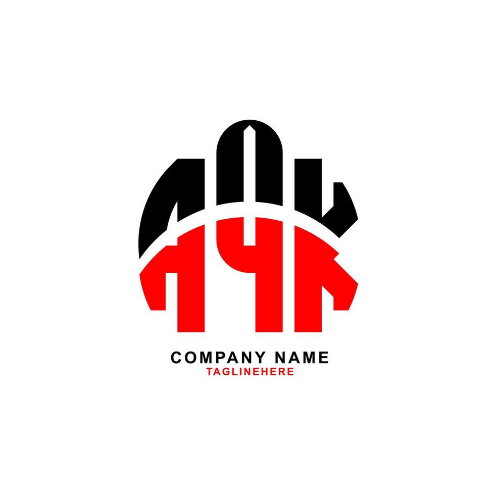 diseño creativo del logotipo de la letra aqk con fondo blanco vector