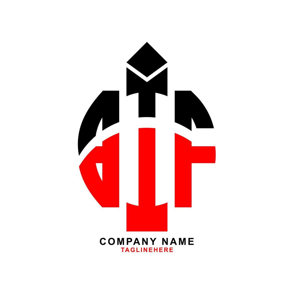 diseño creativo del logotipo de la letra bif con fondo blanco vector