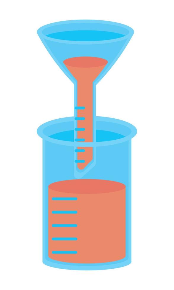 laboratory funnel and flask vector