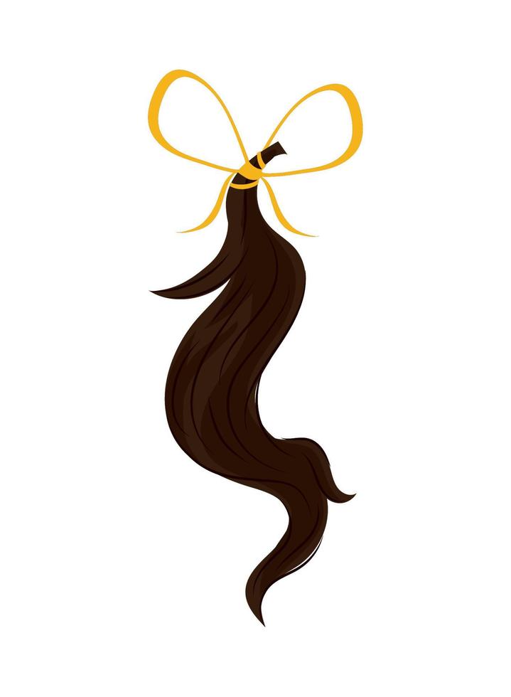 lock of hair with bow vector