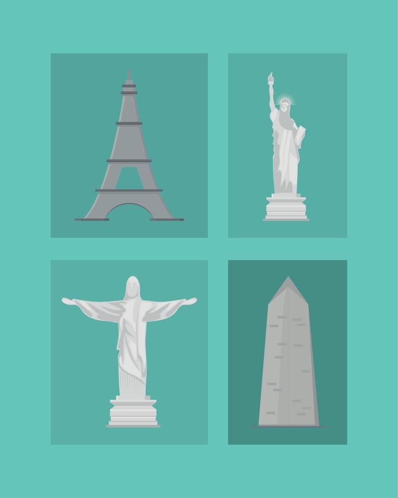 landmarks and statues vector