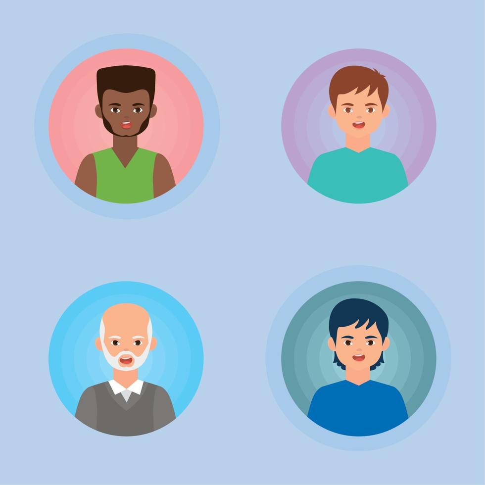 set of men avatar vector