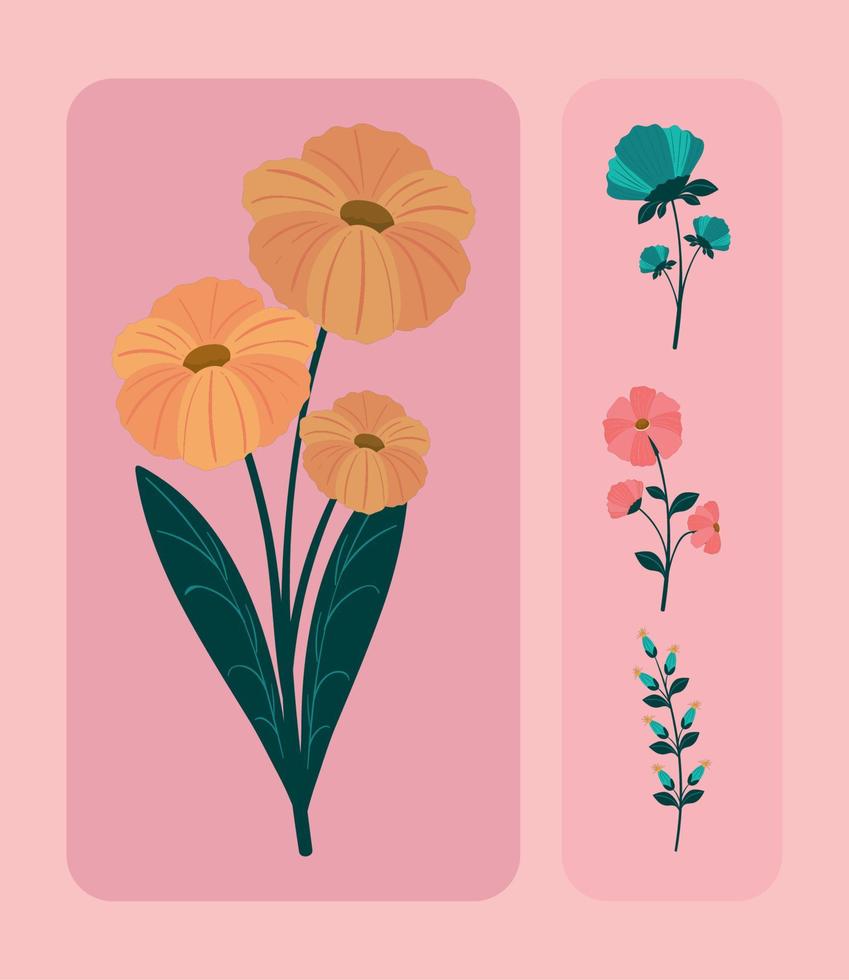 flowers and plants vector