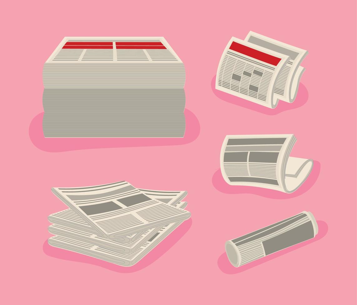 set of different Newspapers vector