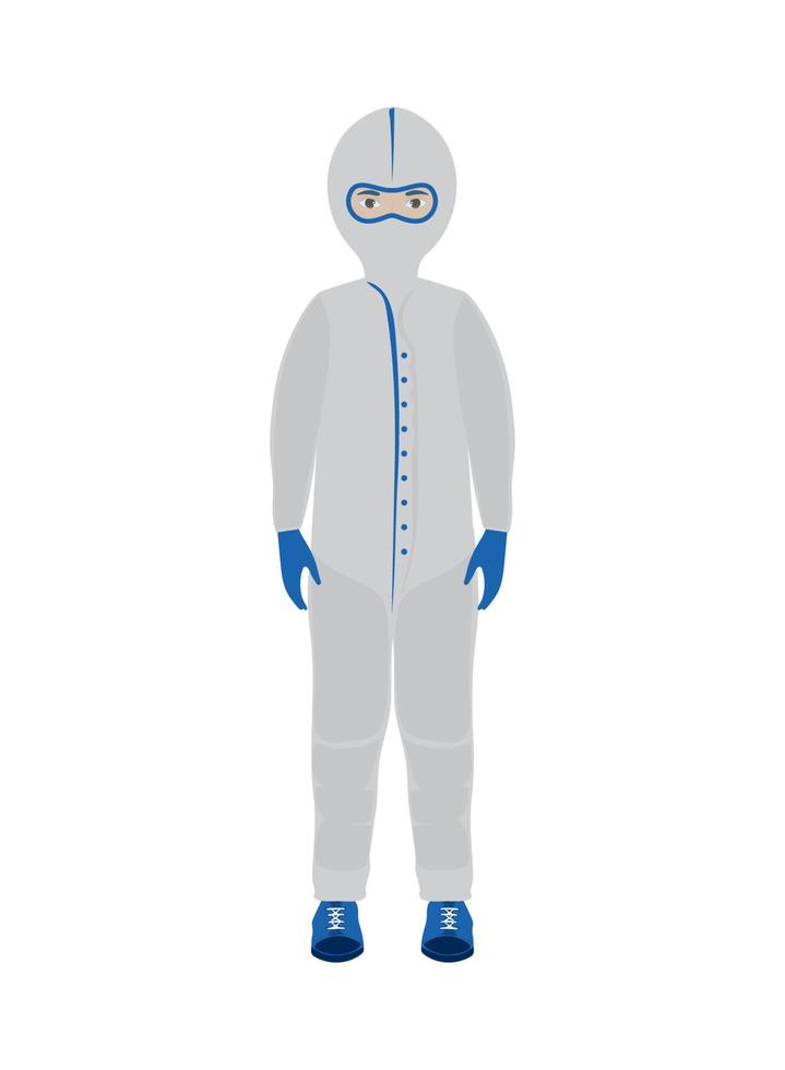 doctor in protection suit vector