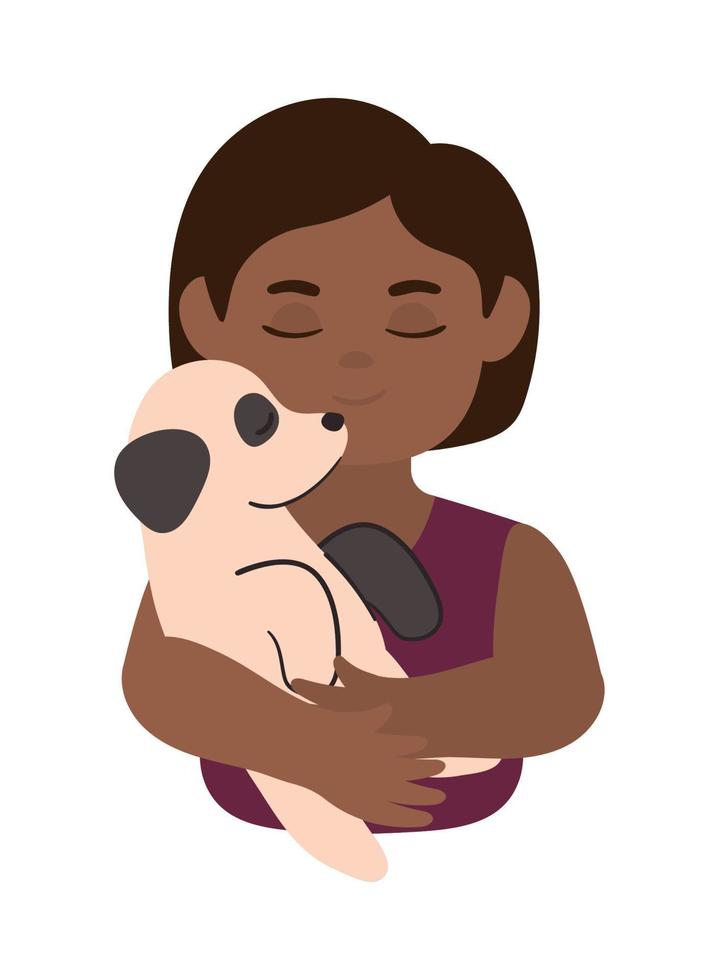 female owner and dog vector