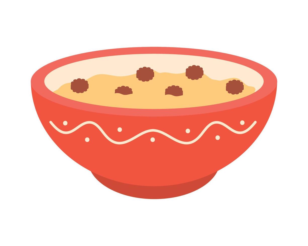 japanese soup with meatballs vector