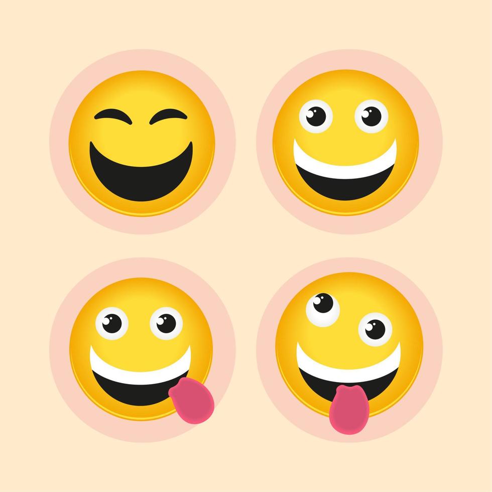 set funny emoticon vector