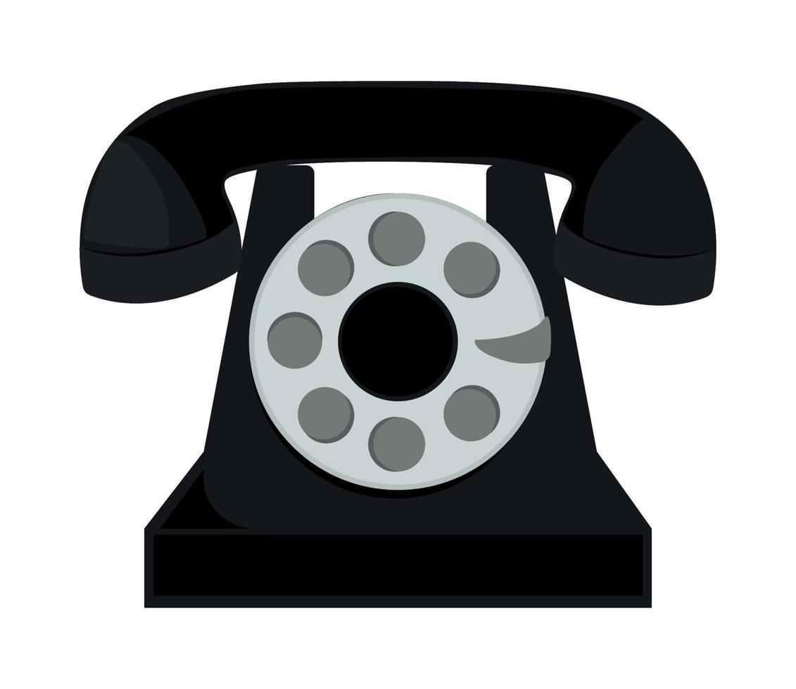 black vintage phone vector