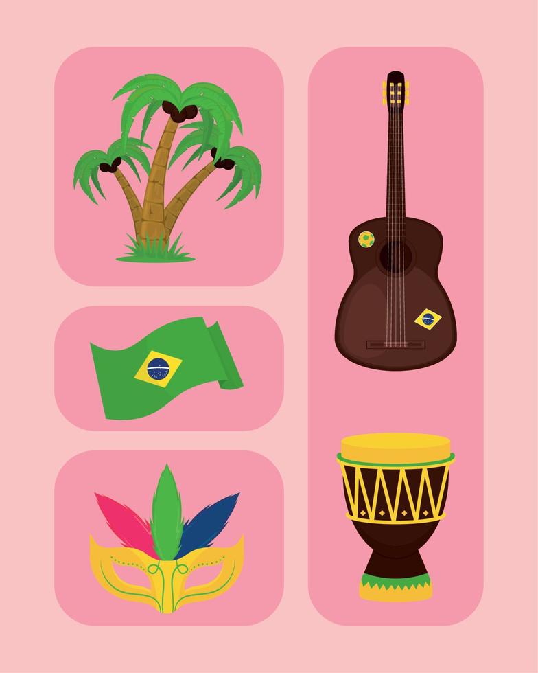 set of brazil vector