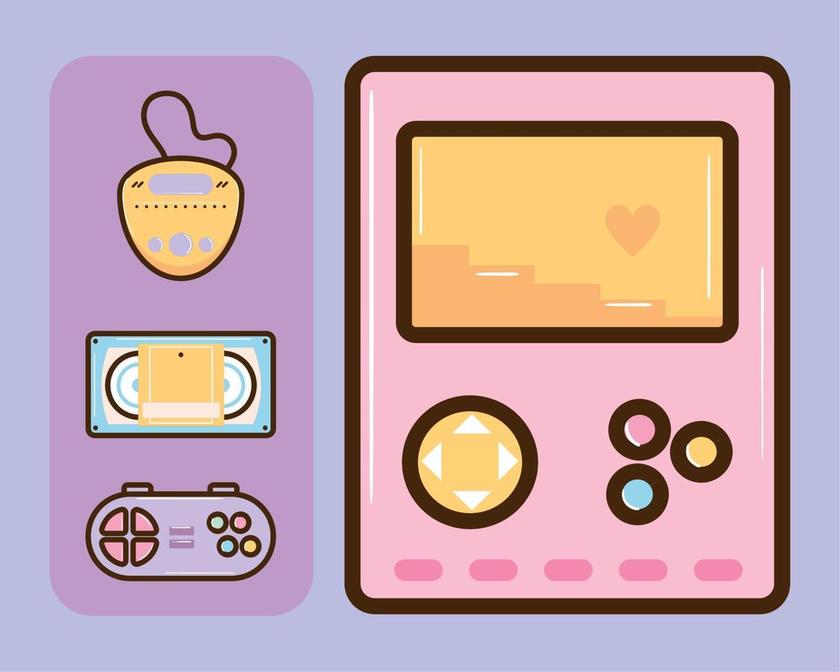 90s vintage games vector