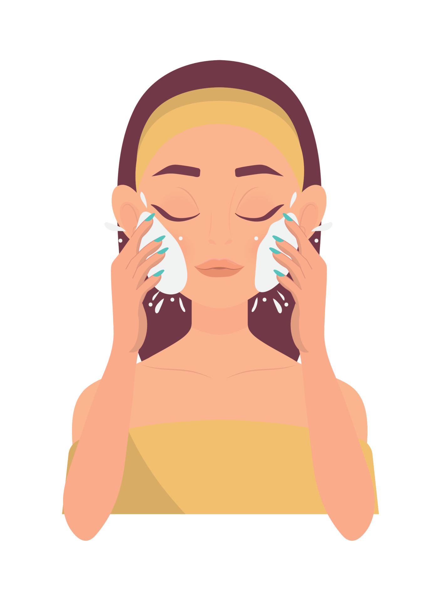 Woman Washing Face 10966323 Vector Art At Vecteezy