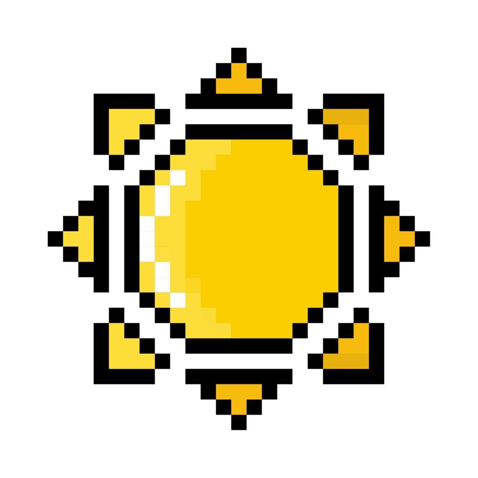 icono de píxel de sol vector