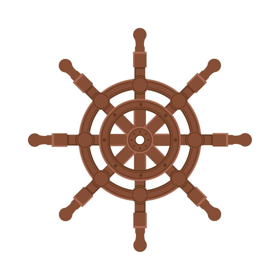 wooden steering wheel vector
