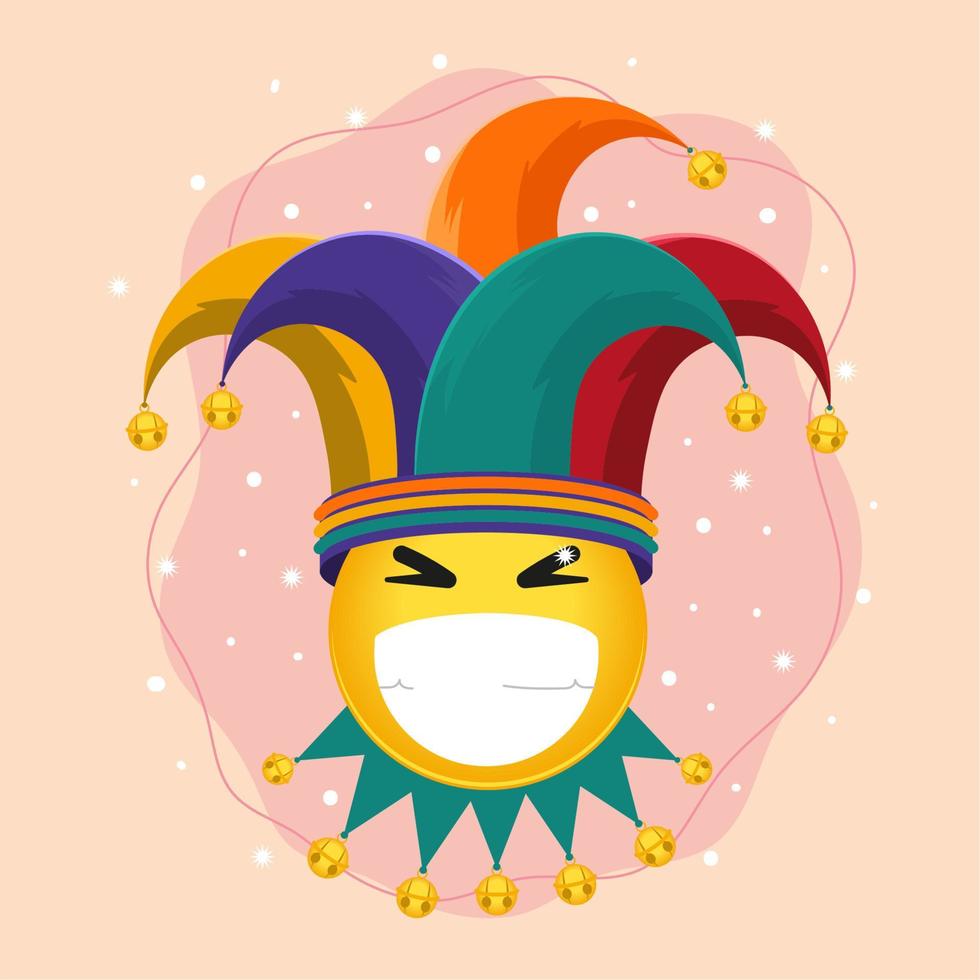 emoticon joker fools day vector