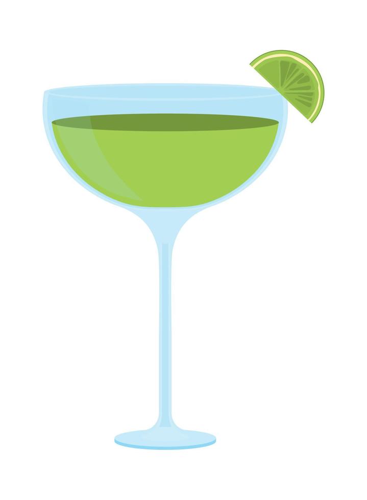 cocktail with lime vector