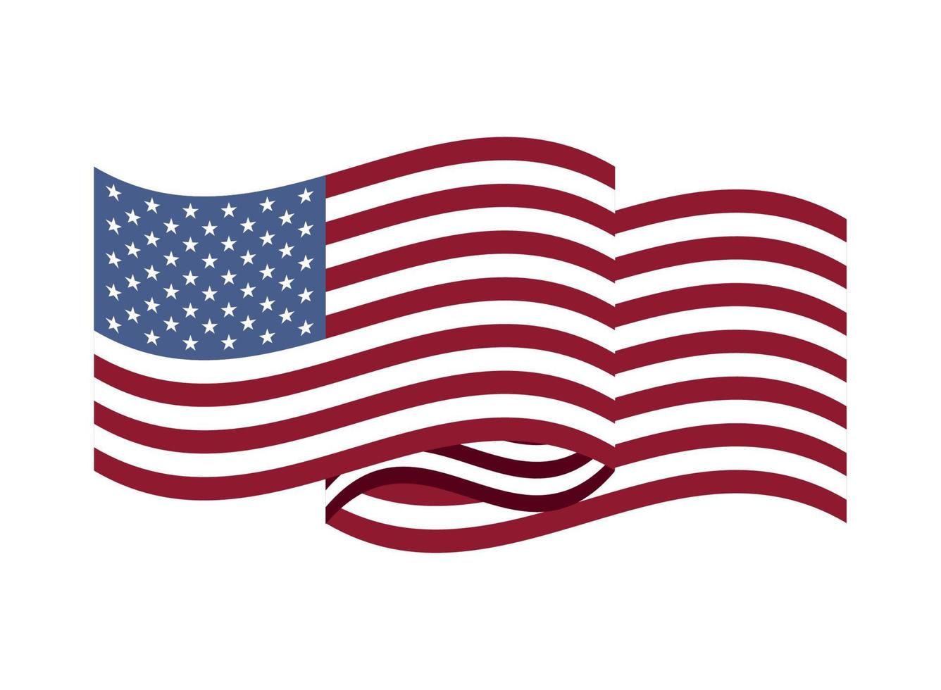 ondeando la bandera de estados unidos vector