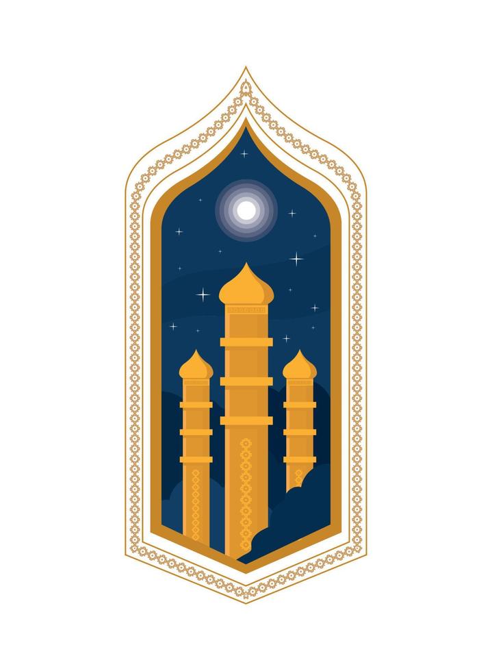 mosque moon window vector