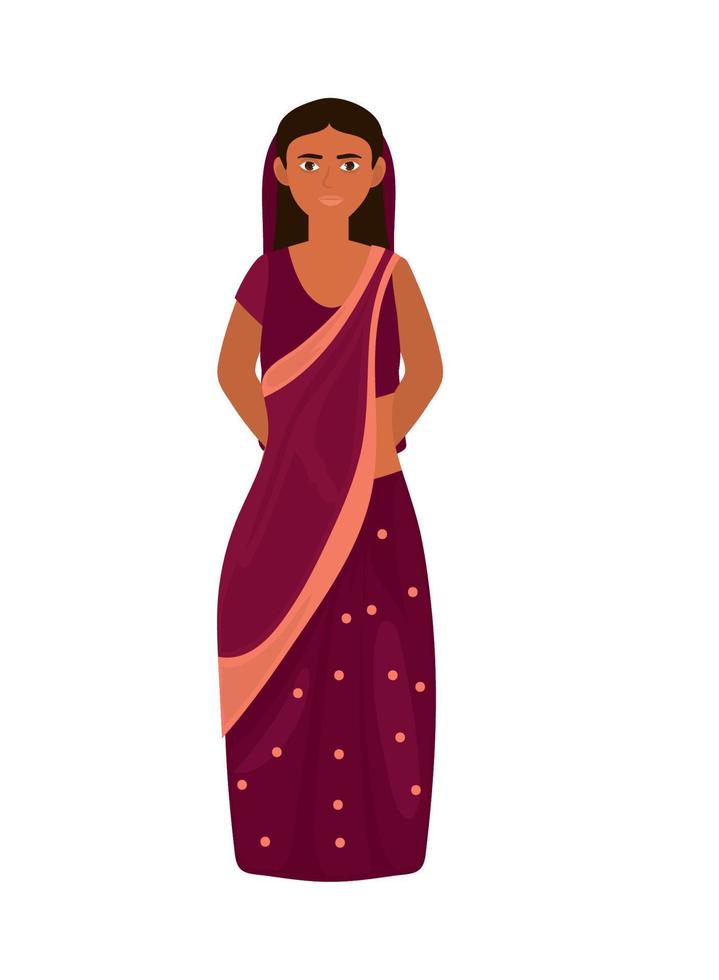 mujer india retrato vector