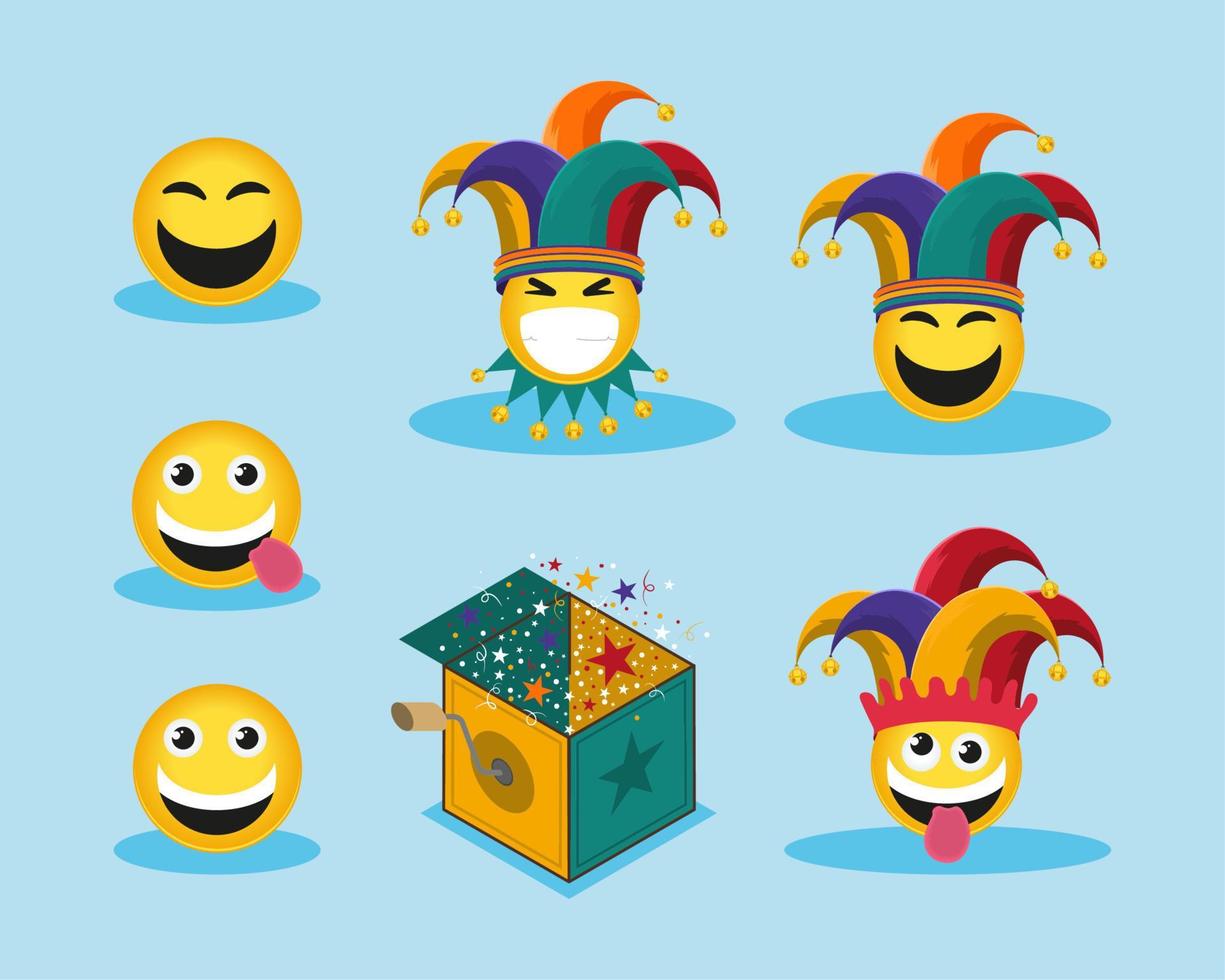 emoji joker fools day vector