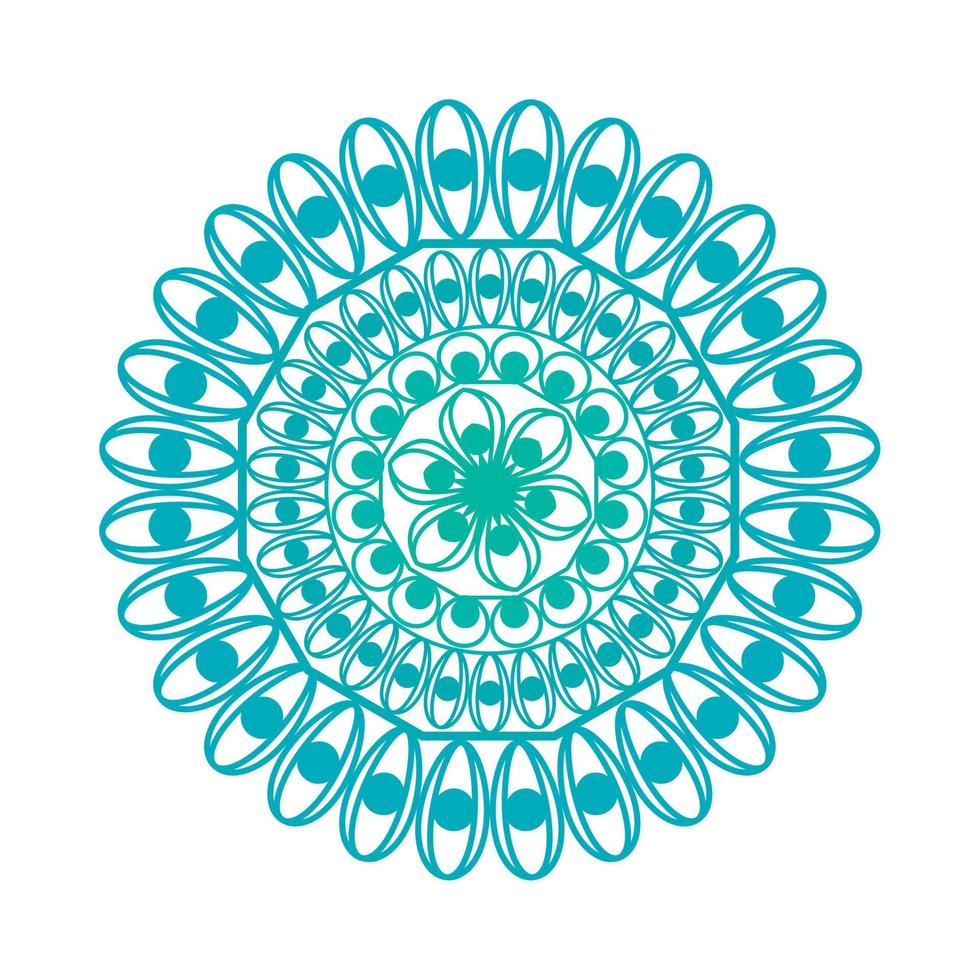 mandala, bohemio, icono vector