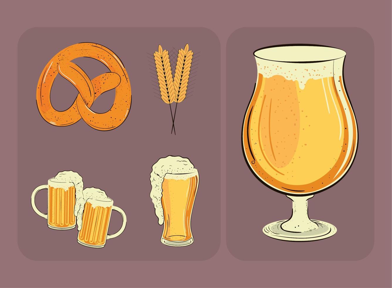 set of oktoberfest vector