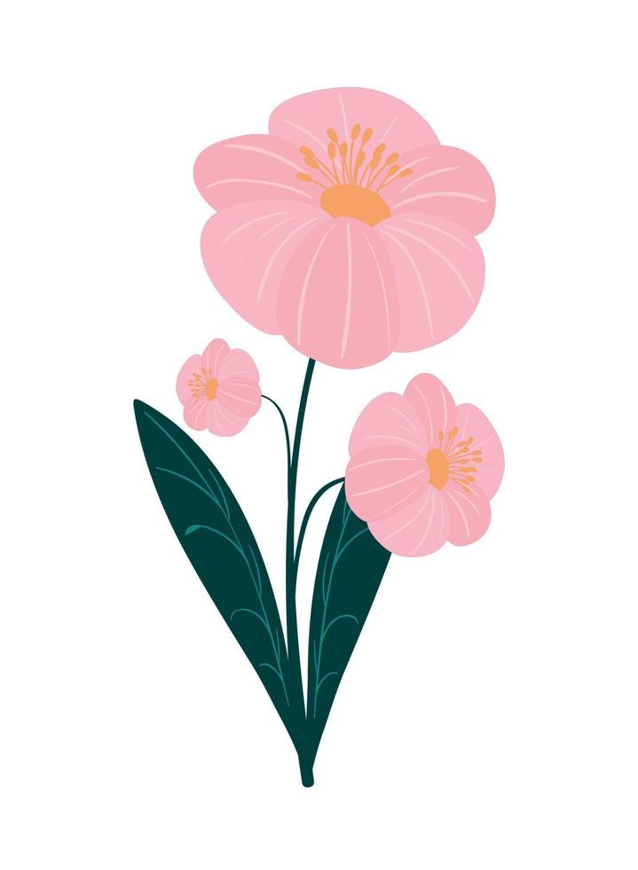 flowers and leaves vector