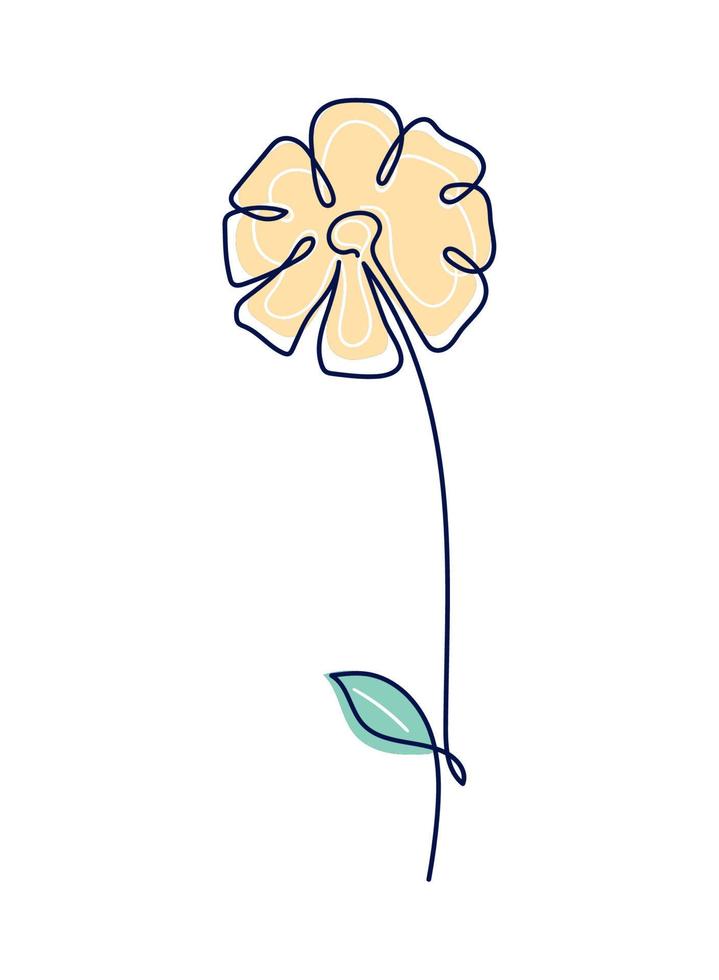 flower one line style vector