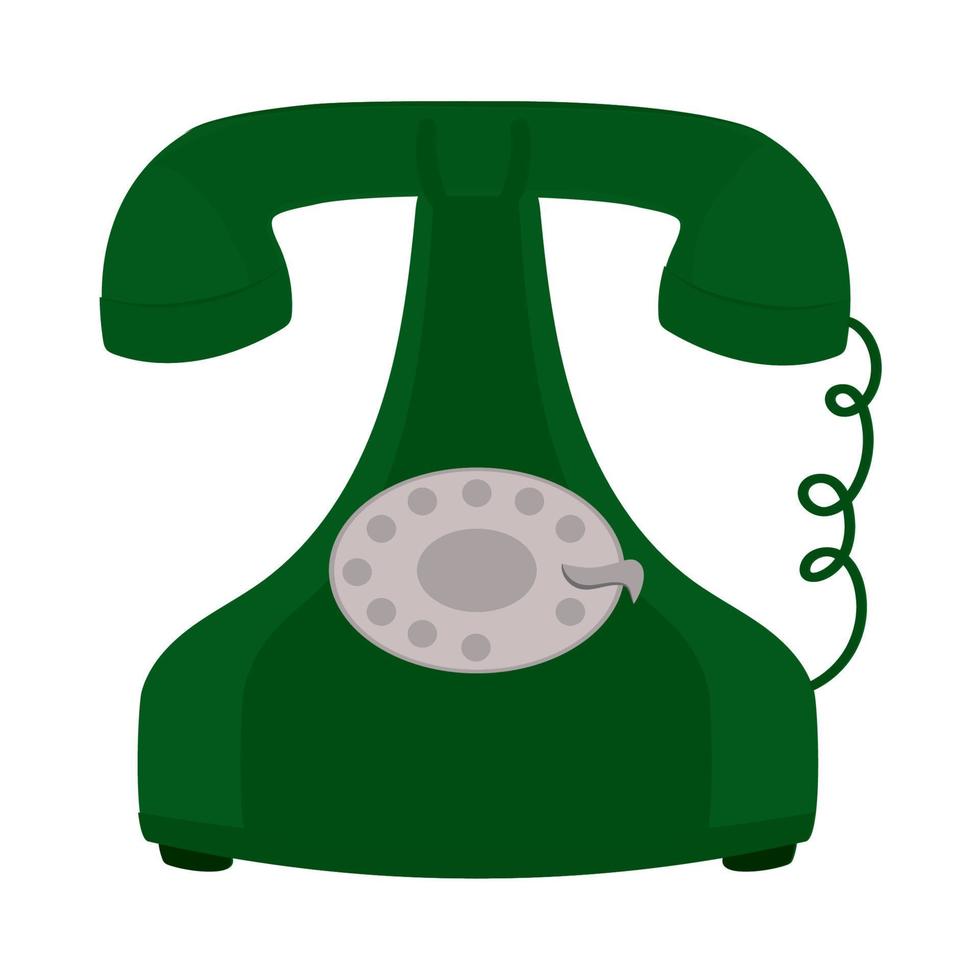 green retro phone vector