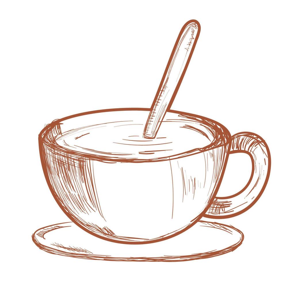 coffee cup and spoon vector