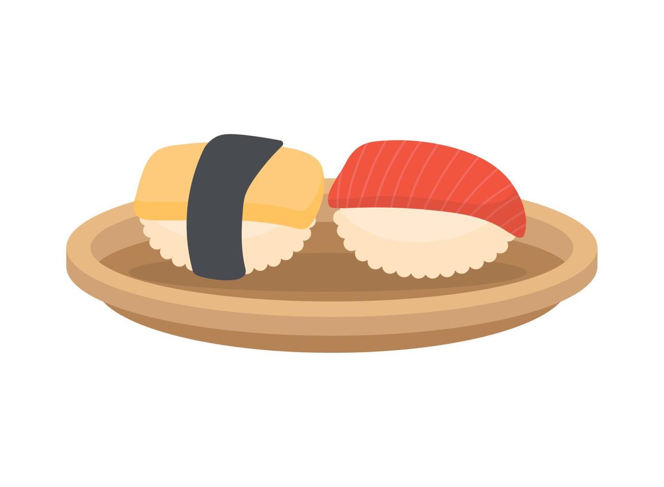 rollos de sushi japones vector