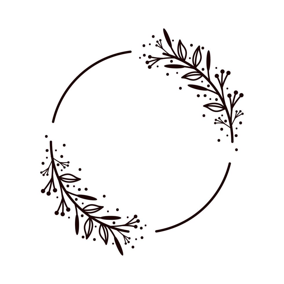 round branch frame vector