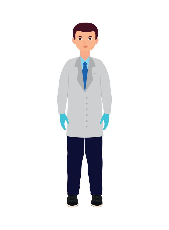 doctor with latex gloves vector
