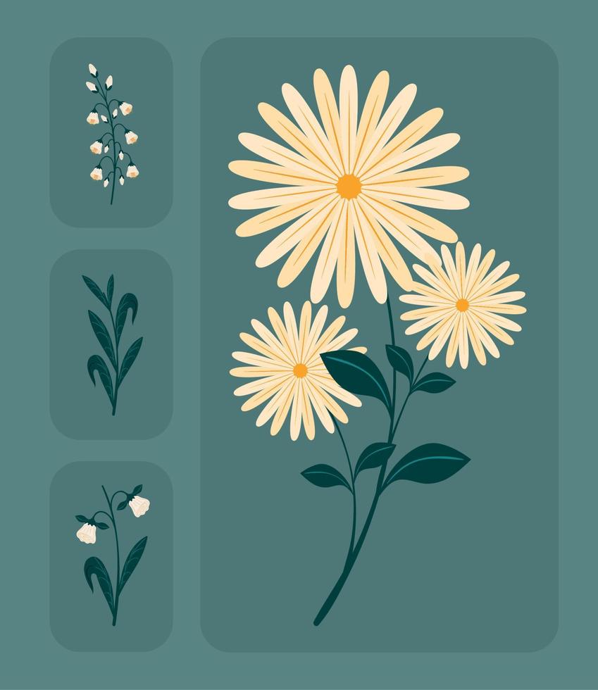 nature flowers and plants vector