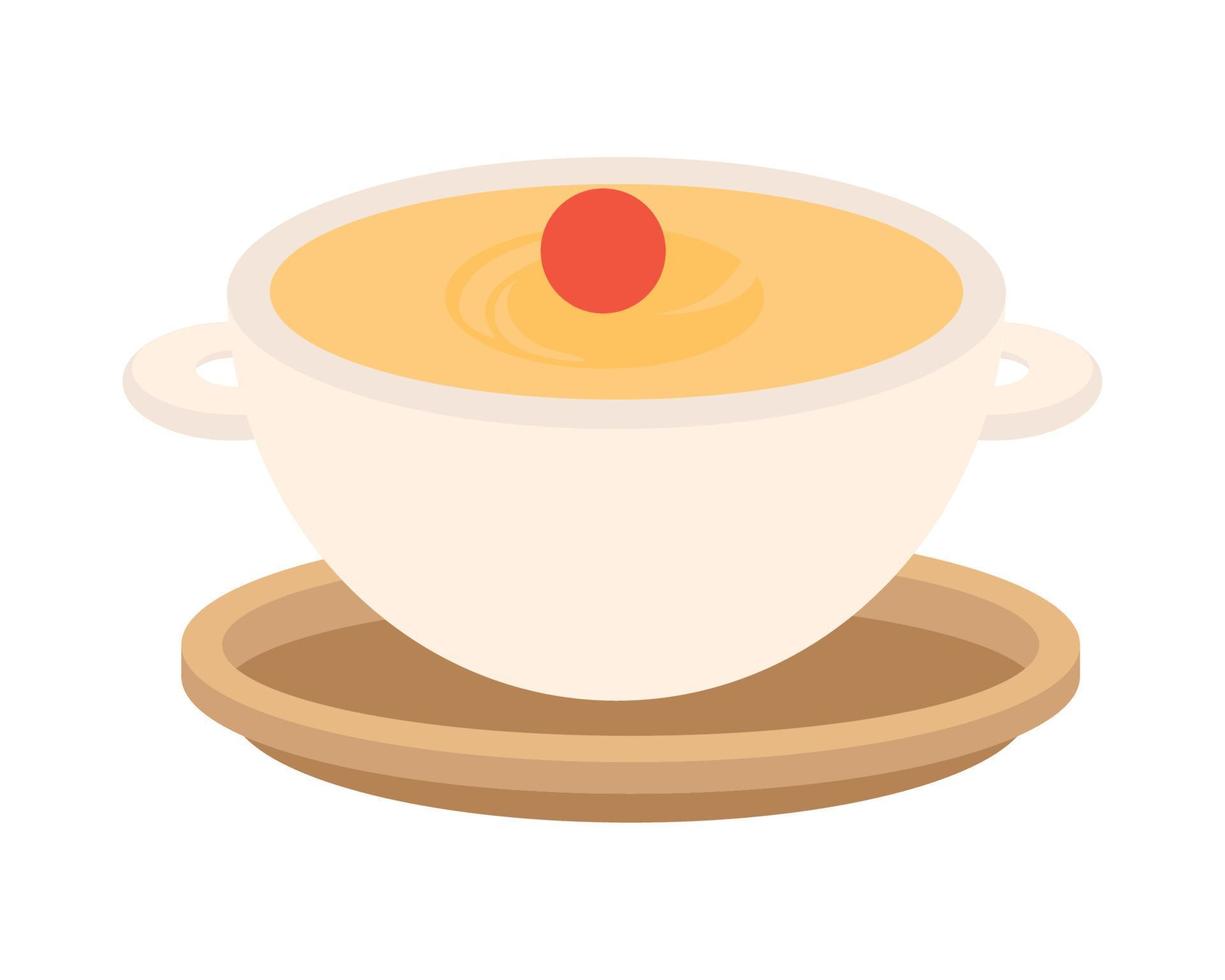 food soup on dish vector