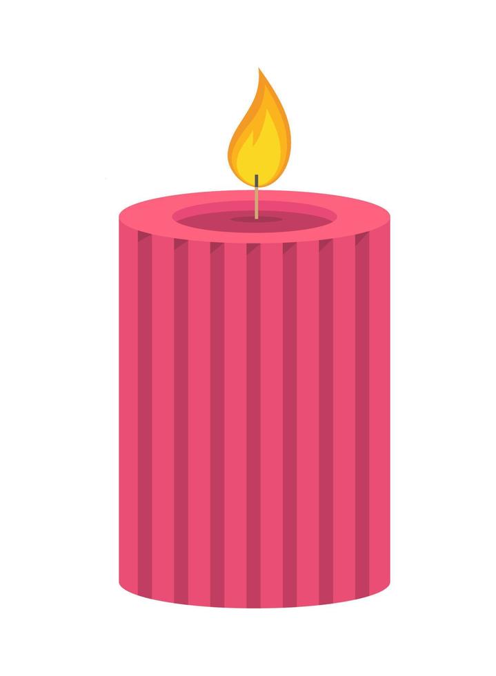 striped burning candle vector