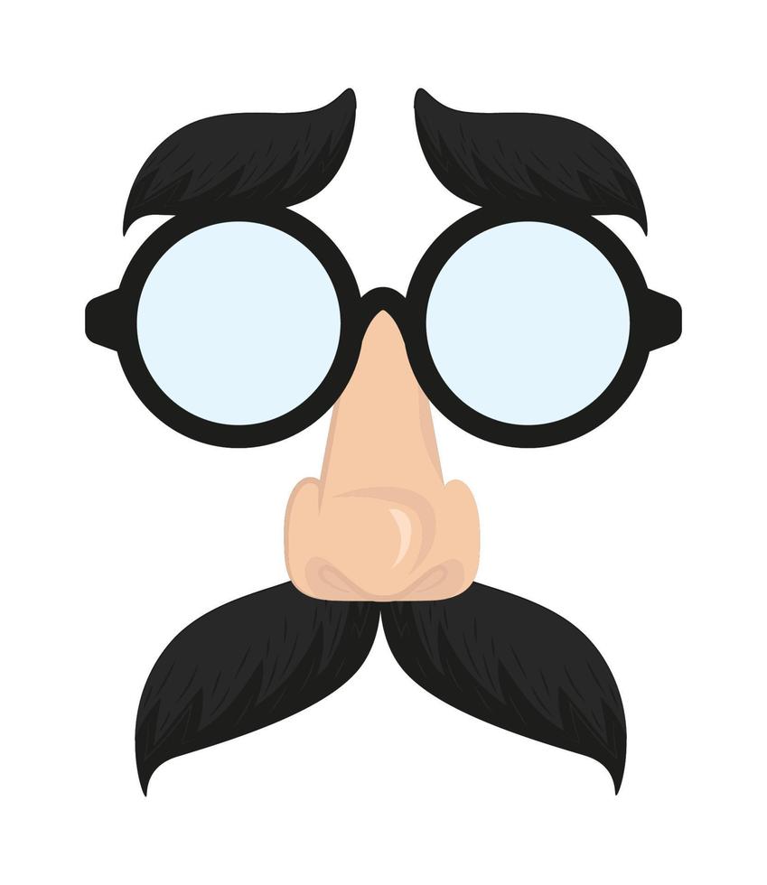 face mustache and glasses vector