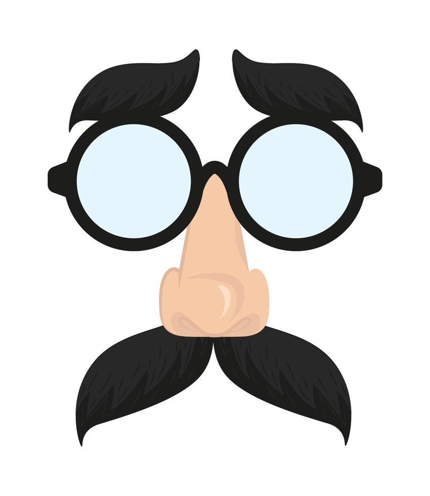 bigote facial y gafas vector