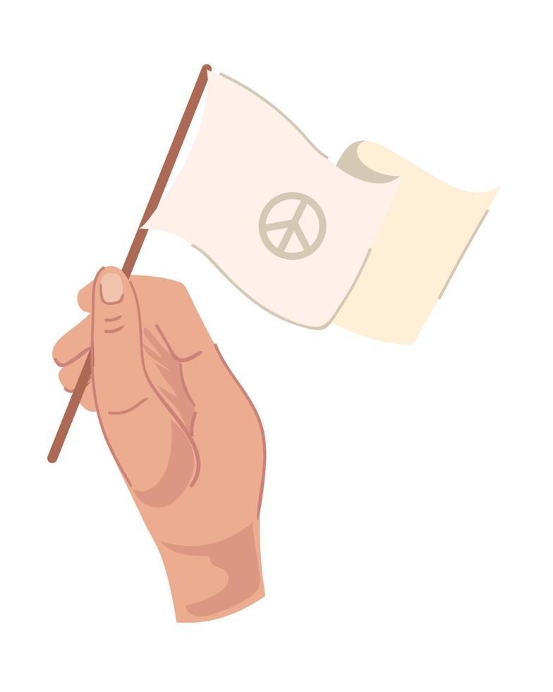 hand with flag peace vector