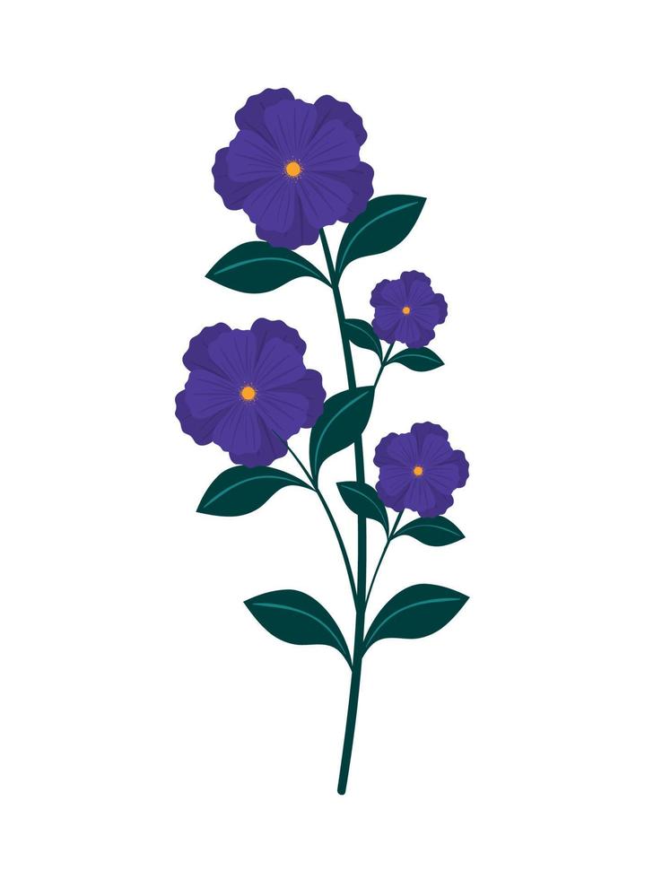 icono de flores moradas vector