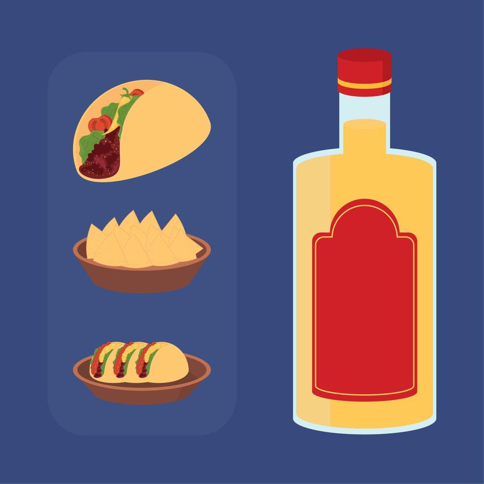 dia de tacos de iconos vector