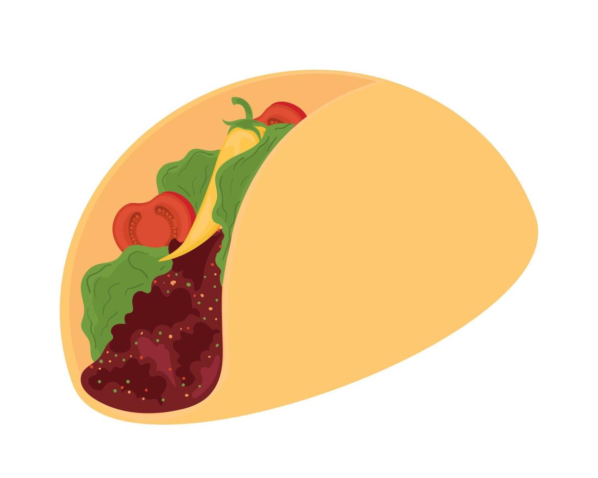 taco comida mexicana vector