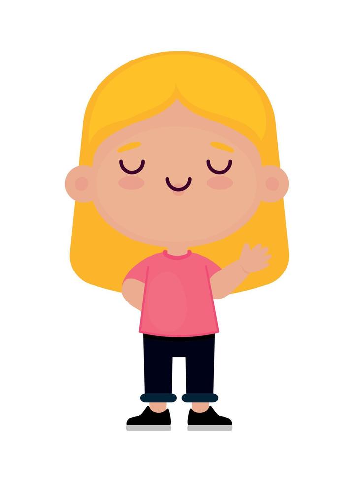 chica rubia kawaii vector