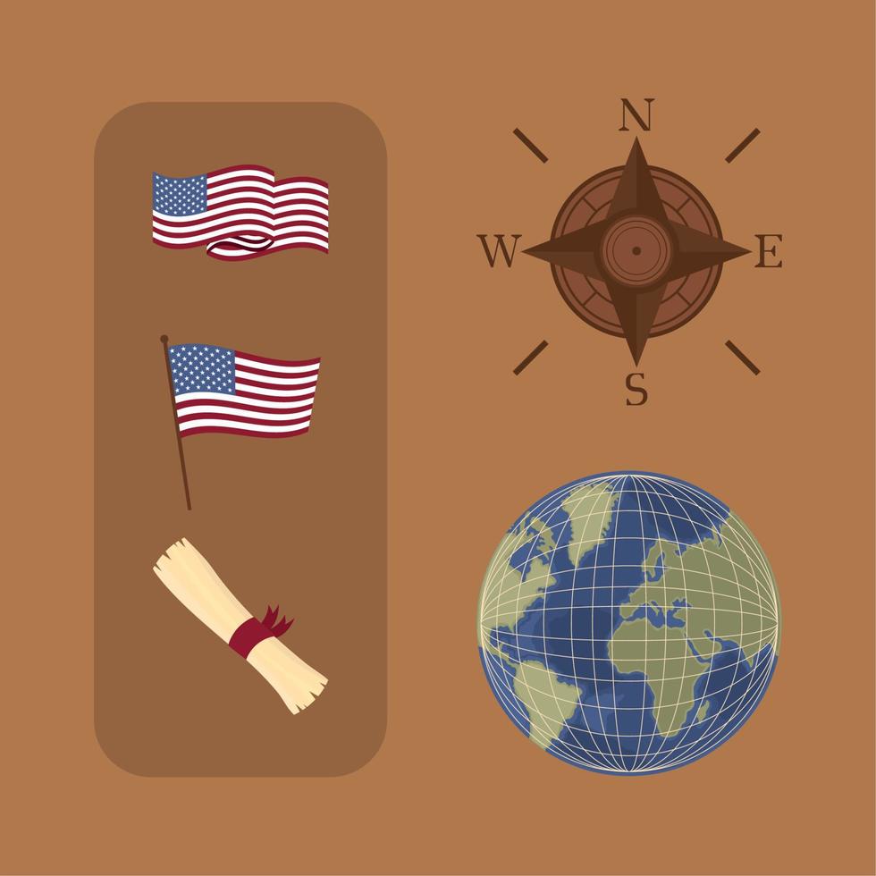 set of columbus day vector