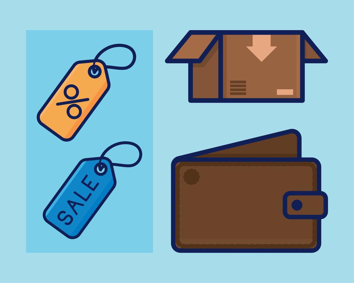 conjunto de iconos de compras vector